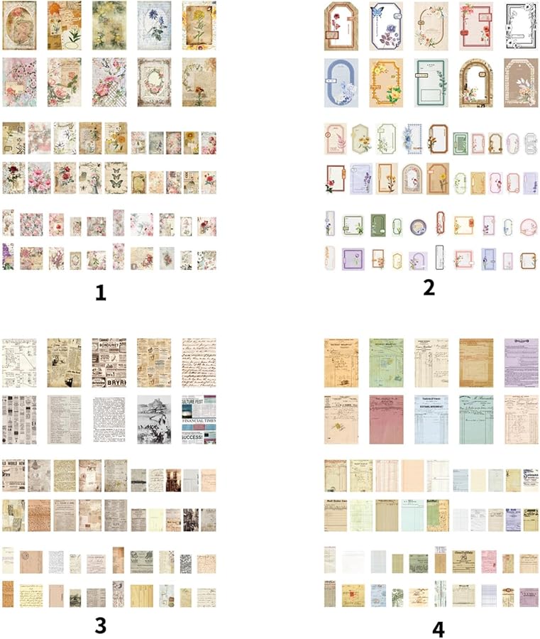 Antique Decorative Paper 100 Sheets For Scrapbooking Journaling Photo Album Invitation Card Packaging Color B - Image 5